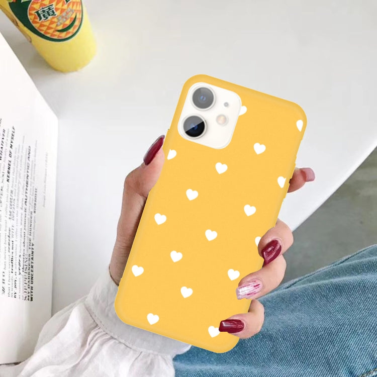 For iPhone 11 Multiple Love-hearts Pattern Colorful Frosted TPU Phone Protective Case