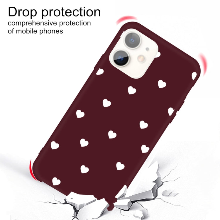 For iPhone 11 Multiple Love-hearts Pattern Colorful Frosted TPU Phone Protective Case