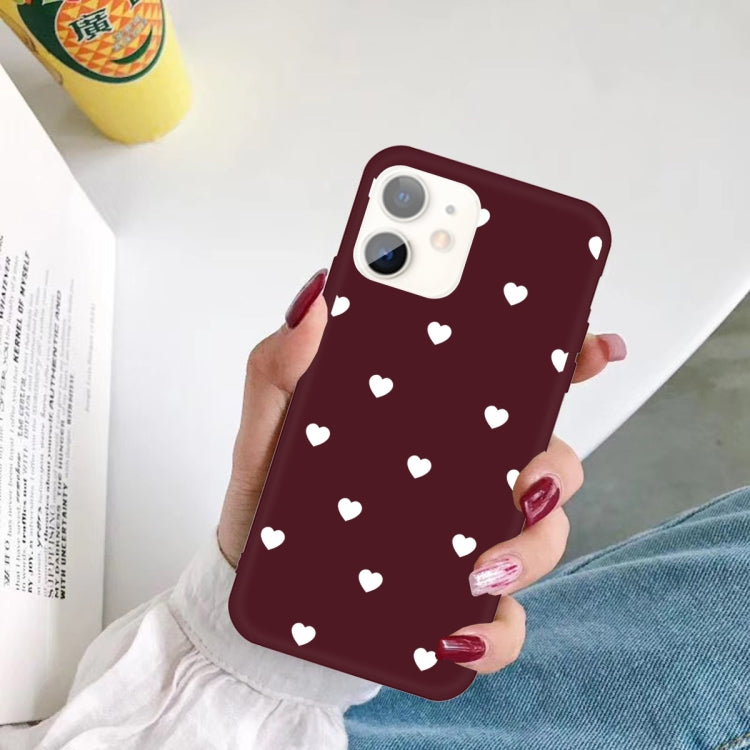 For iPhone 11 Multiple Love-hearts Pattern Colorful Frosted TPU Phone Protective Case