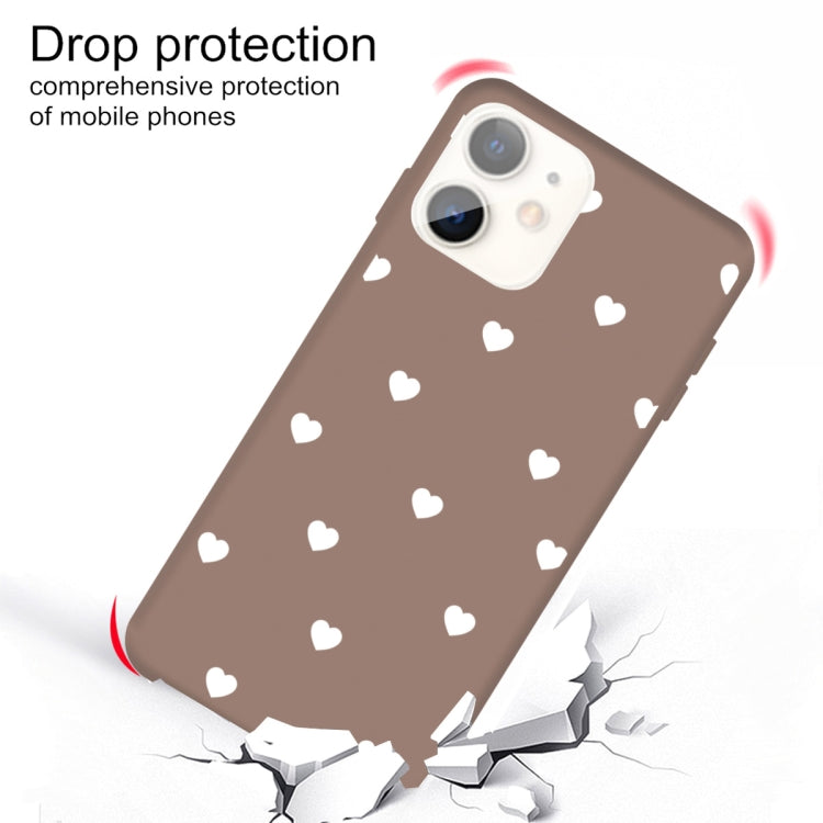 For iPhone 11 Multiple Love-hearts Pattern Colorful Frosted TPU Phone Protective Case