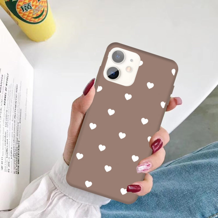 For iPhone 11 Multiple Love-hearts Pattern Colorful Frosted TPU Phone Protective Case