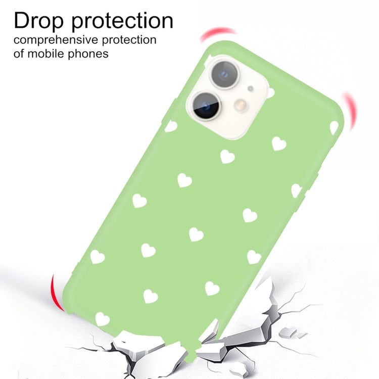 For iPhone 11 Multiple Love-hearts Pattern Colorful Frosted TPU Phone Protective Case