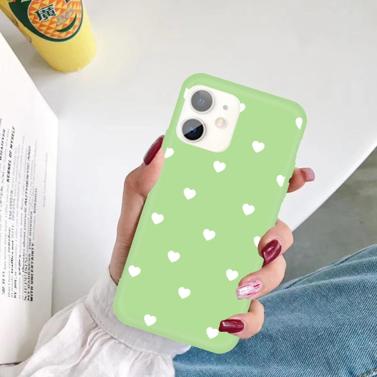 For iPhone 11 Multiple Love-hearts Pattern Colorful Frosted TPU Phone Protective Case