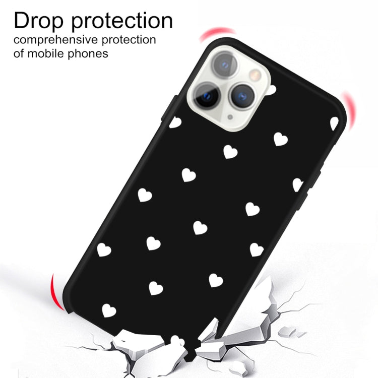 For iPhone 11 Pro Max Multiple Love-hearts Pattern Colorful Frosted TPU Phone Protective Case