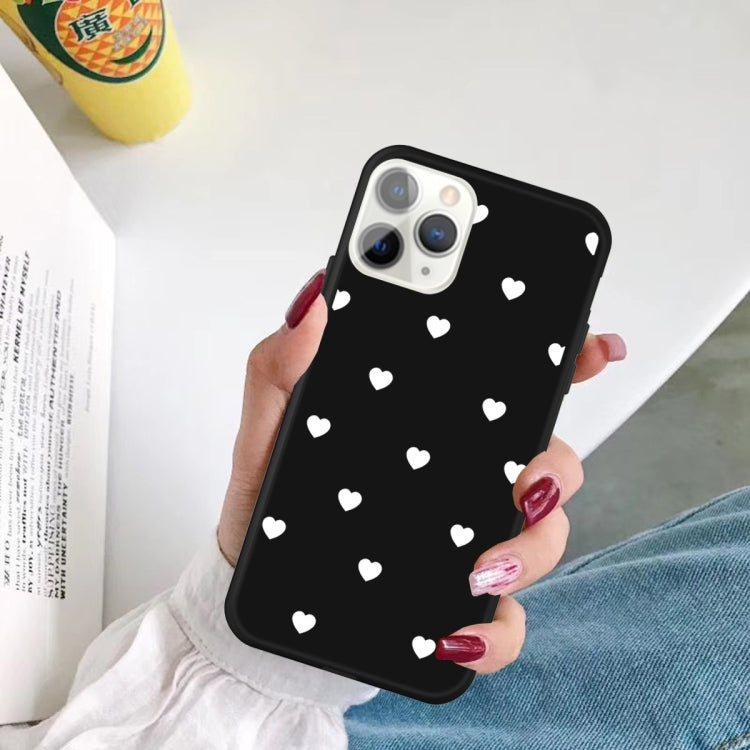 For iPhone 11 Pro Max Multiple Love-hearts Pattern Colorful Frosted TPU Phone Protective Case
