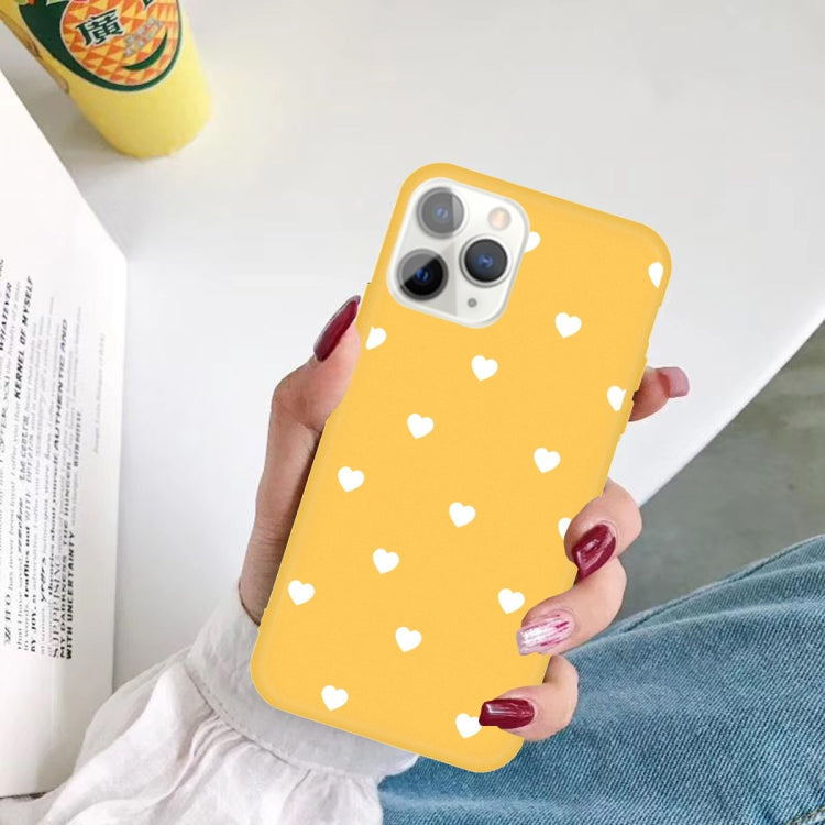 For iPhone 11 Pro Max Multiple Love-hearts Pattern Colorful Frosted TPU Phone Protective Case