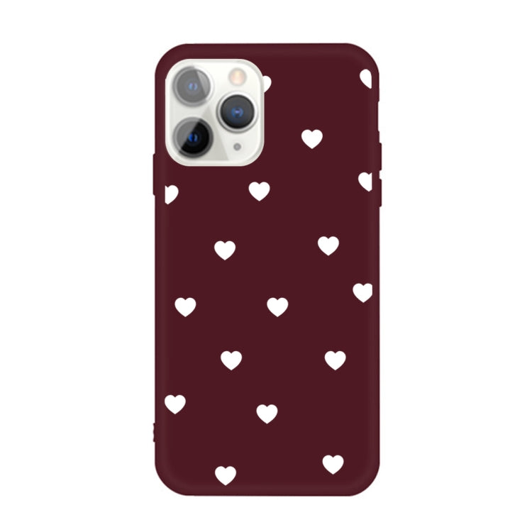 For iPhone 11 Pro Max Multiple Love-hearts Pattern Colorful Frosted TPU Phone Protective Case
