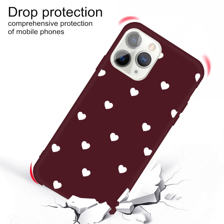For iPhone 11 Pro Max Multiple Love-hearts Pattern Colorful Frosted TPU Phone Protective Case