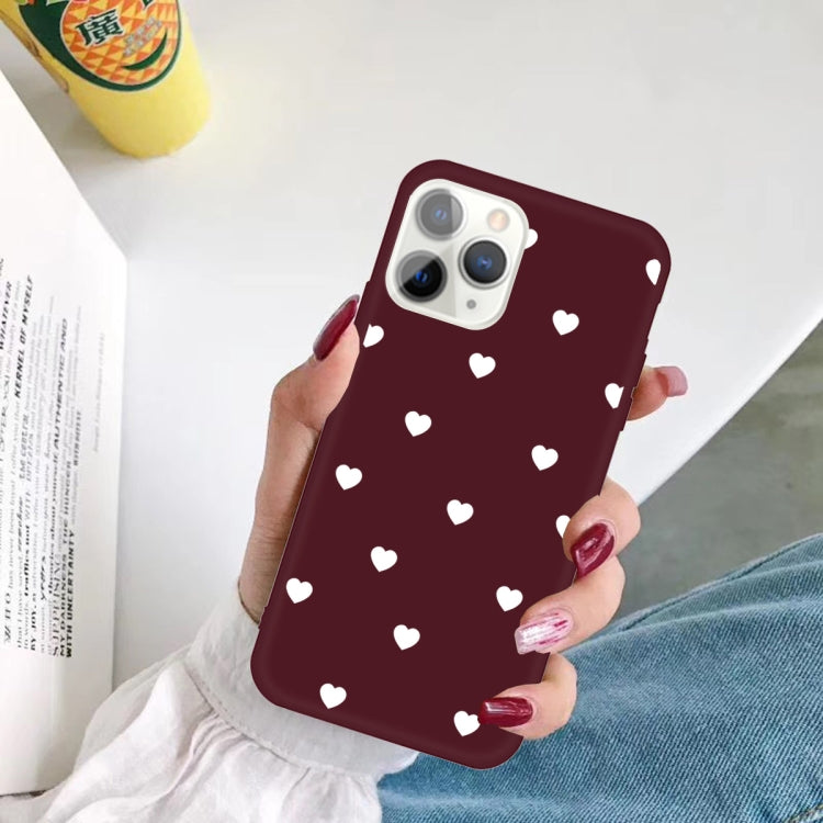 For iPhone 11 Pro Max Multiple Love-hearts Pattern Colorful Frosted TPU Phone Protective Case