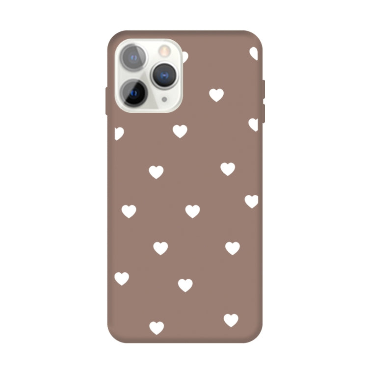 For iPhone 11 Pro Max Multiple Love-hearts Pattern Colorful Frosted TPU Phone Protective Case