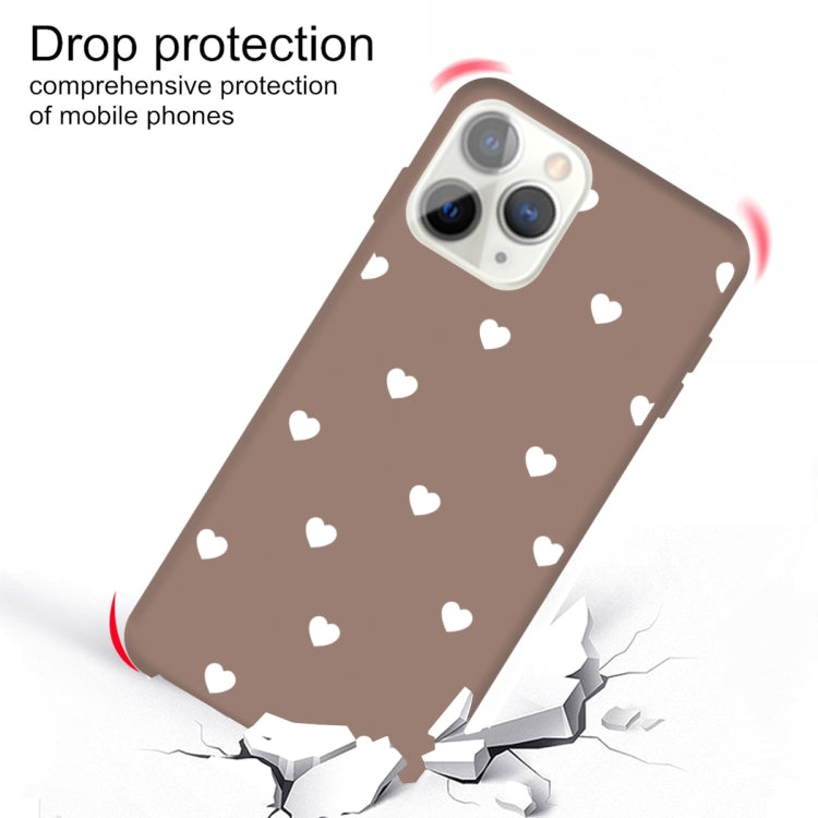 For iPhone 11 Pro Max Multiple Love-hearts Pattern Colorful Frosted TPU Phone Protective Case