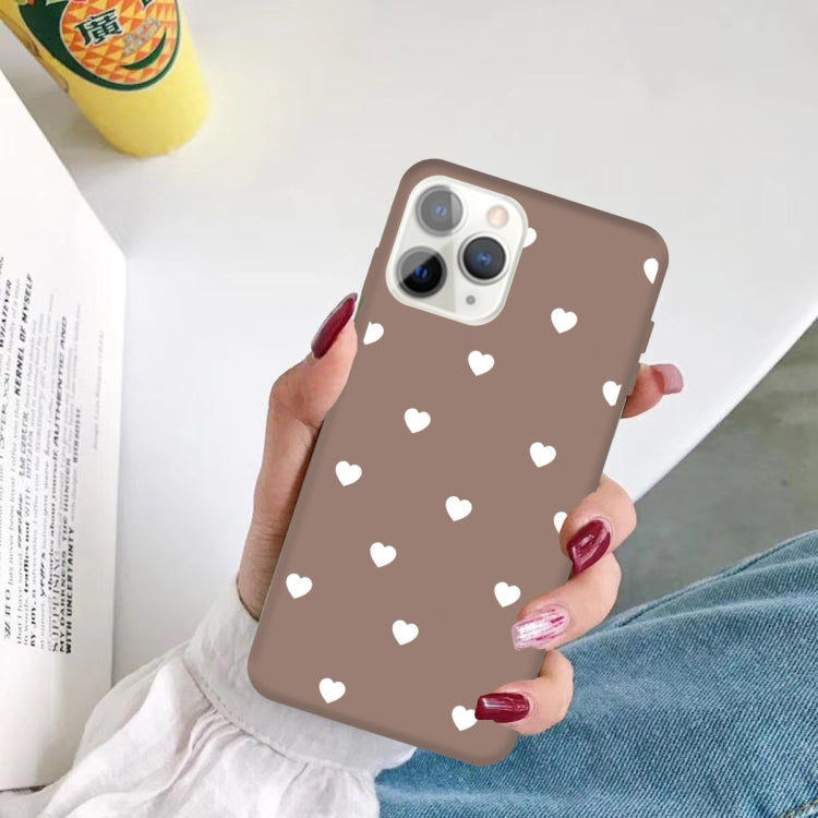 For iPhone 11 Pro Max Multiple Love-hearts Pattern Colorful Frosted TPU Phone Protective Case