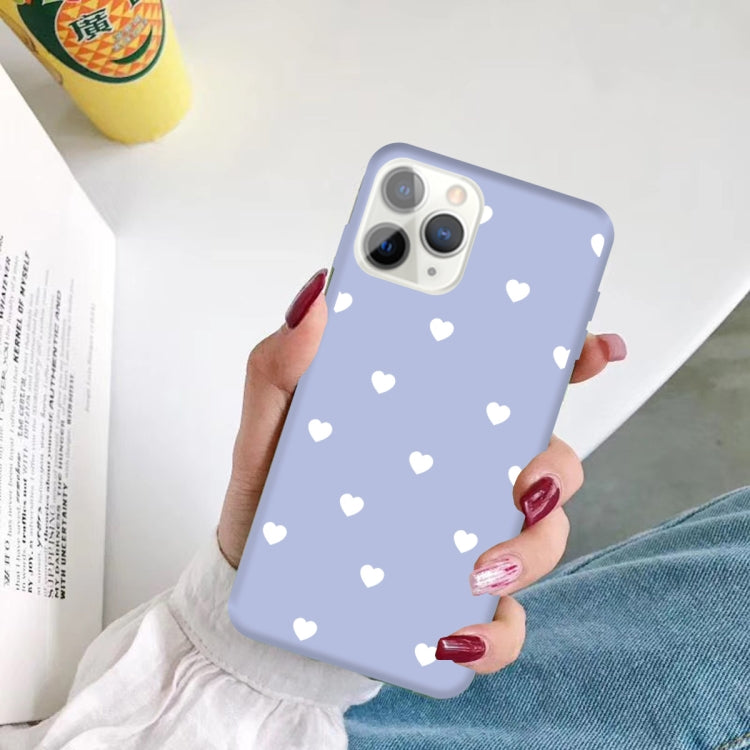 For iPhone 11 Pro Max Multiple Love-hearts Pattern Colorful Frosted TPU Phone Protective Case