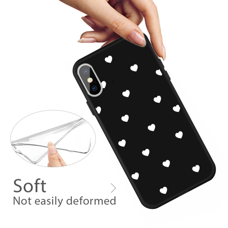 For iPhone X / XS Multiple Love-hearts Pattern Colorful Frosted TPU Phone Protective Case