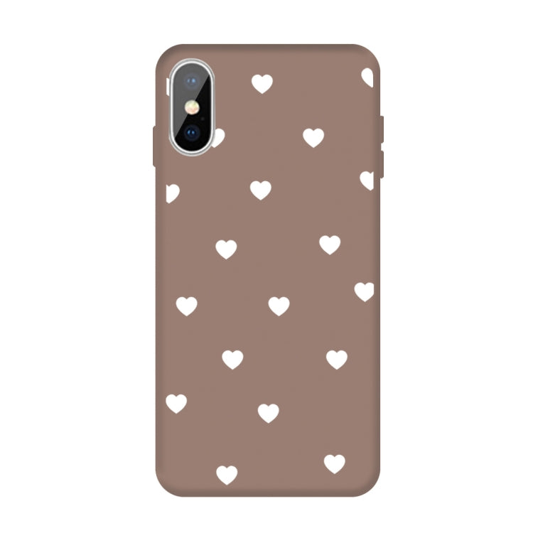 For iPhone X / XS Multiple Love-hearts Pattern Colorful Frosted TPU Phone Protective Case