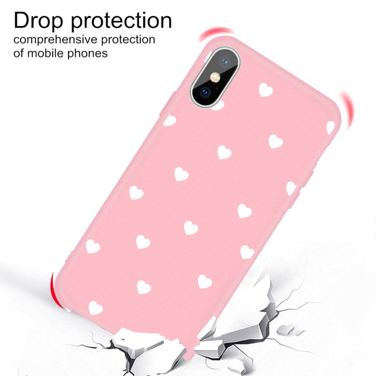 For iPhone XS Max Multiple Love-hearts Pattern Colorful Frosted TPU Phone Protective Case