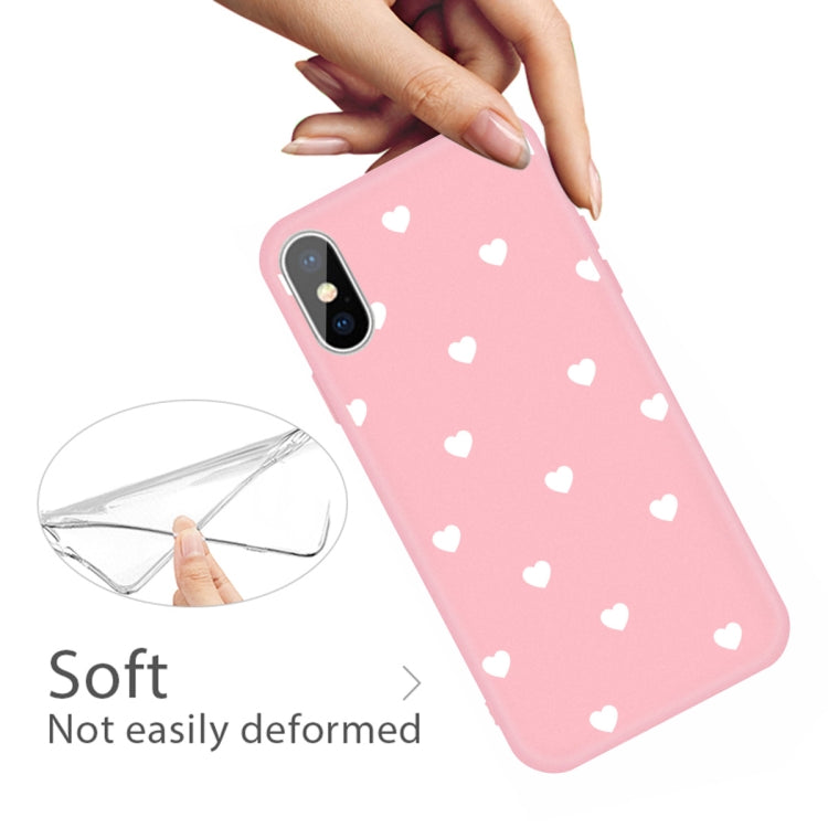 For iPhone XS Max Multiple Love-hearts Pattern Colorful Frosted TPU Phone Protective Case
