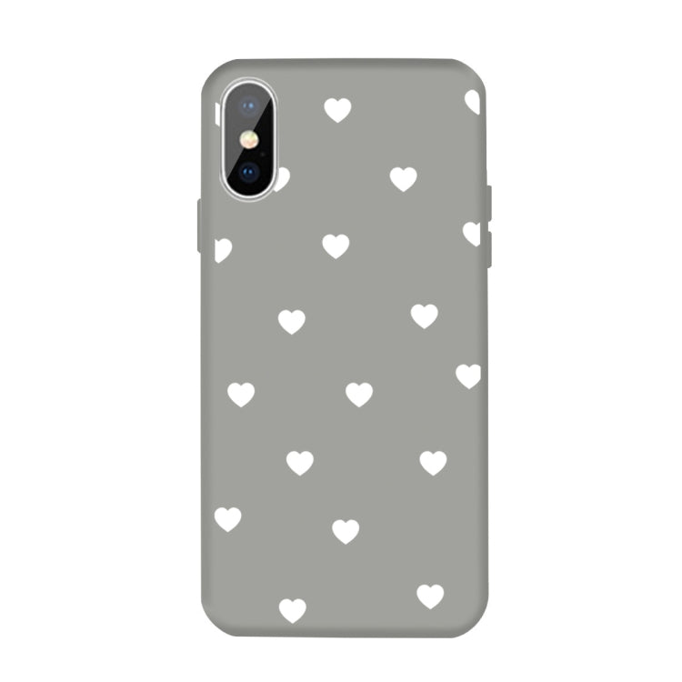 For iPhone XS Max Multiple Love-hearts Pattern Colorful Frosted TPU Phone Protective Case