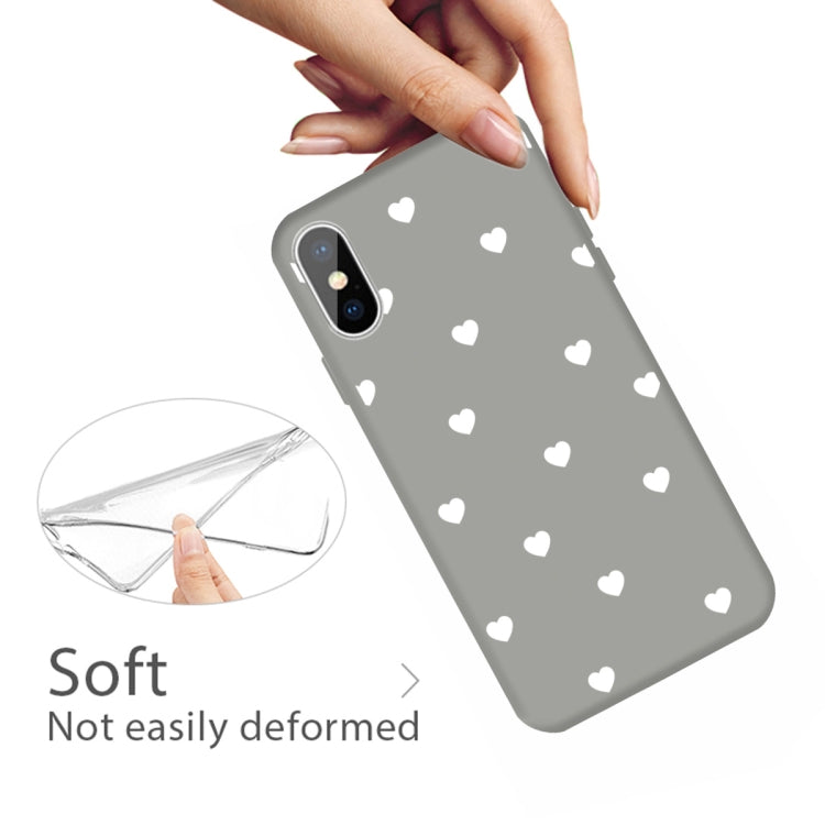 For iPhone XS Max Multiple Love-hearts Pattern Colorful Frosted TPU Phone Protective Case