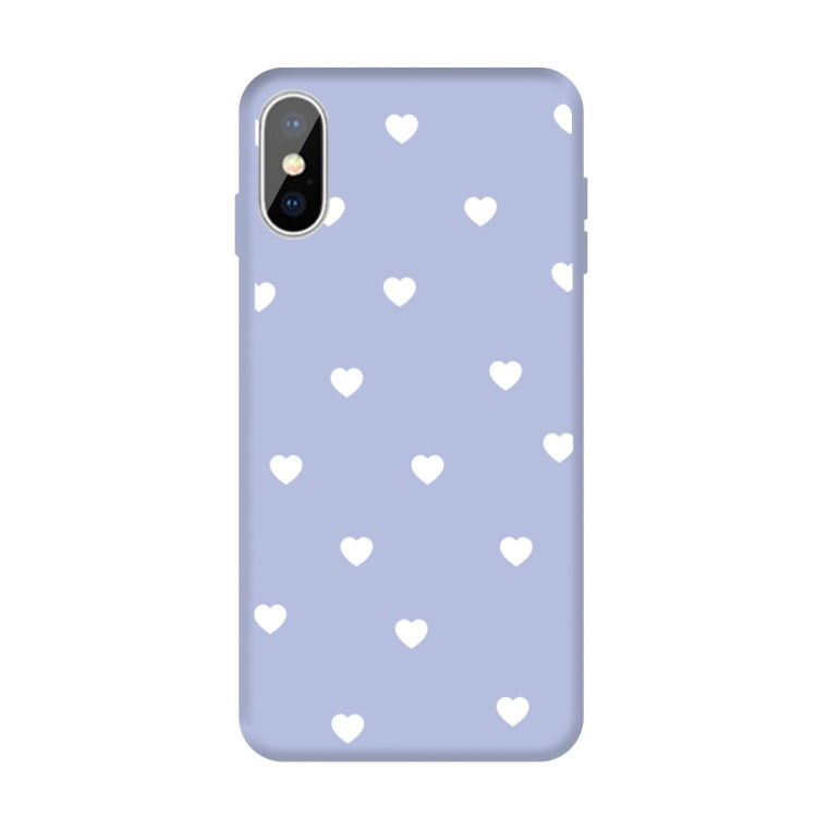 For iPhone XS Max Multiple Love-hearts Pattern Colorful Frosted TPU Phone Protective Case