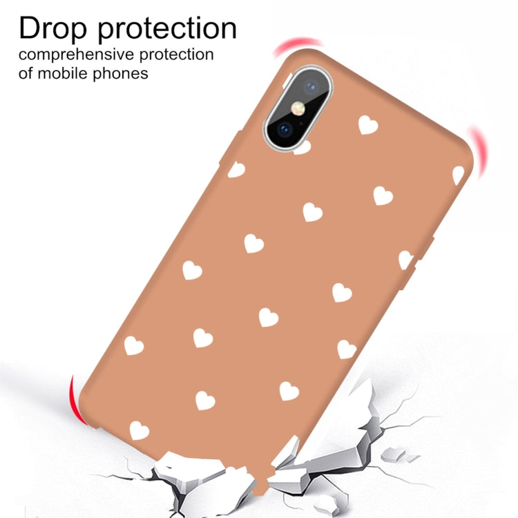 For iPhone XS Max Multiple Love-hearts Pattern Colorful Frosted TPU Phone Protective Case
