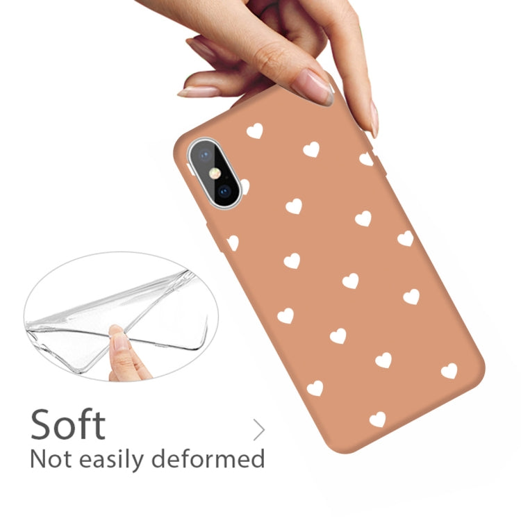 For iPhone XS Max Multiple Love-hearts Pattern Colorful Frosted TPU Phone Protective Case