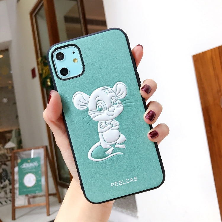 For iPhone 11 Pro peelcas Lucky Rat Pattern Luminous Shockproof TPU Protective Case