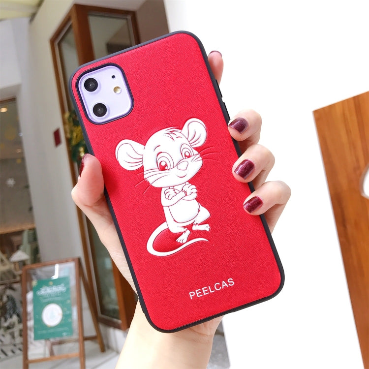 For iPhone 11 peelcas Lucky Rat Pattern Luminous Shockproof TPU Protective Case