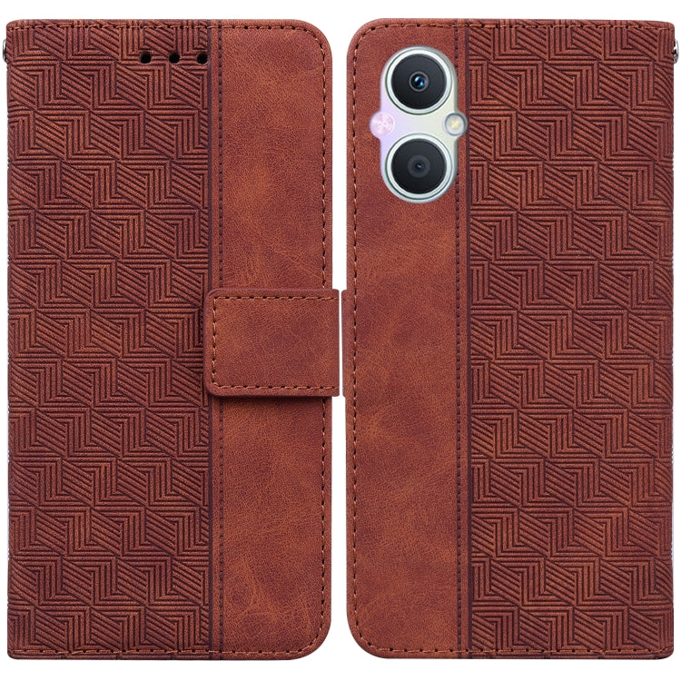 For OPPO A96 5G / Reno7 Z 5G Geometric Embossed Leather Phone Case