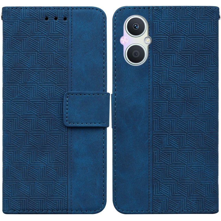 For OPPO A96 5G / Reno7 Z 5G Geometric Embossed Leather Phone Case