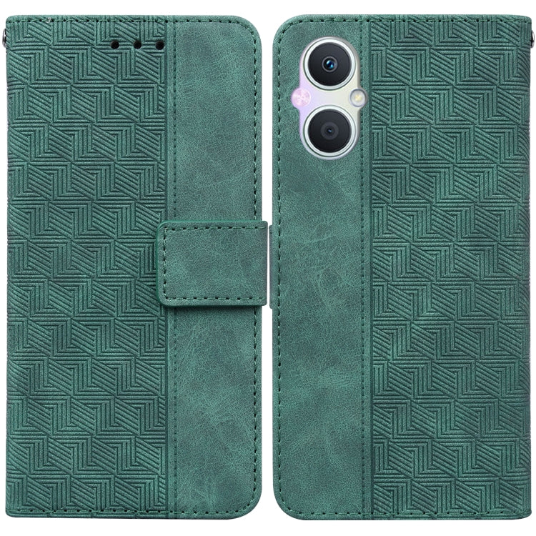 For OPPO A96 5G / Reno7 Z 5G Geometric Embossed Leather Phone Case