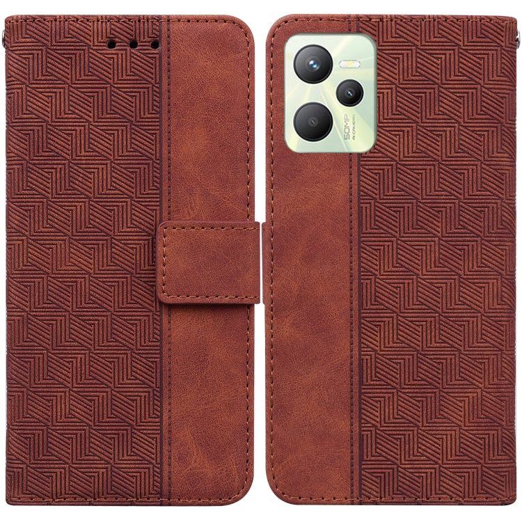 For OPPO Realme C35 Geometric Embossed Leather Phone Case