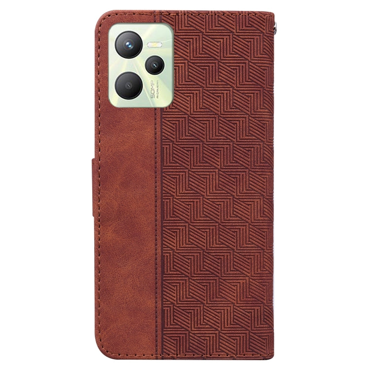 For OPPO Realme C35 Geometric Embossed Leather Phone Case