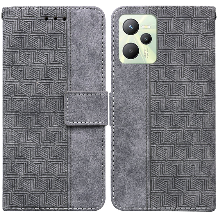 For OPPO Realme C35 Geometric Embossed Leather Phone Case
