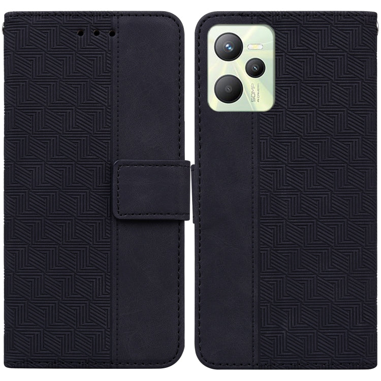For OPPO Realme C35 Geometric Embossed Leather Phone Case