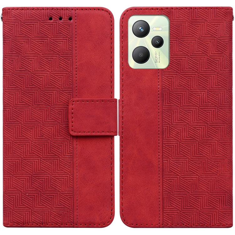 For OPPO Realme C35 Geometric Embossed Leather Phone Case