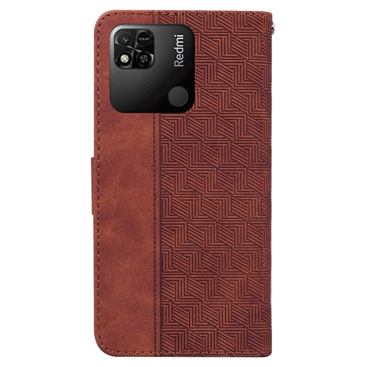 For Xiaomi Redmi 10A Geometric Embossed Leather Phone Case