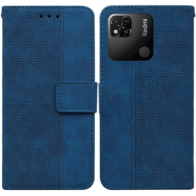 For Xiaomi Redmi 10A Geometric Embossed Leather Phone Case