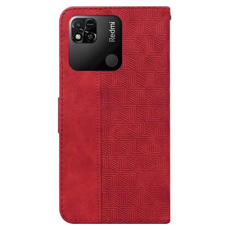 For Xiaomi Redmi 10A Geometric Embossed Leather Phone Case