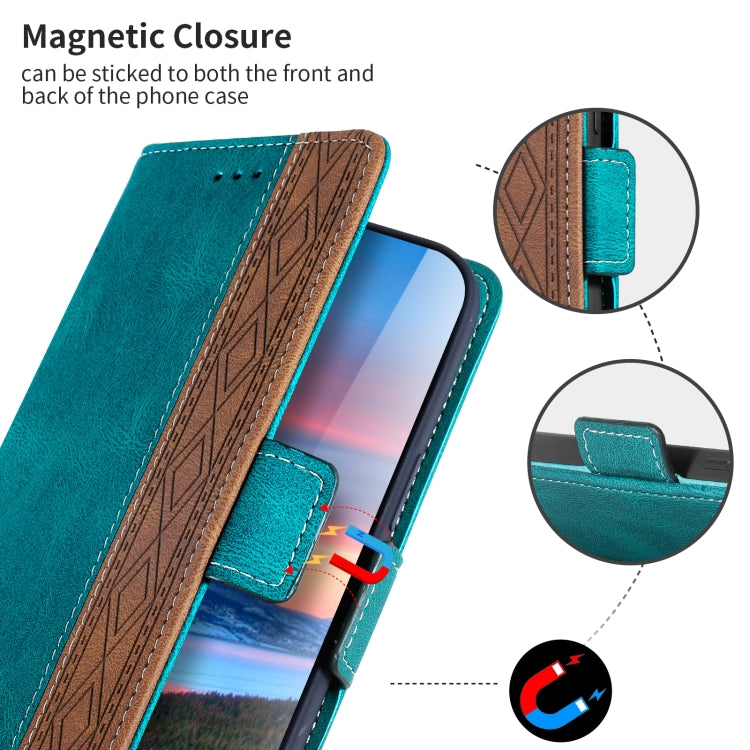 For OPPO A15 Stitching Side-Magnetic RFID Leather Phone Case