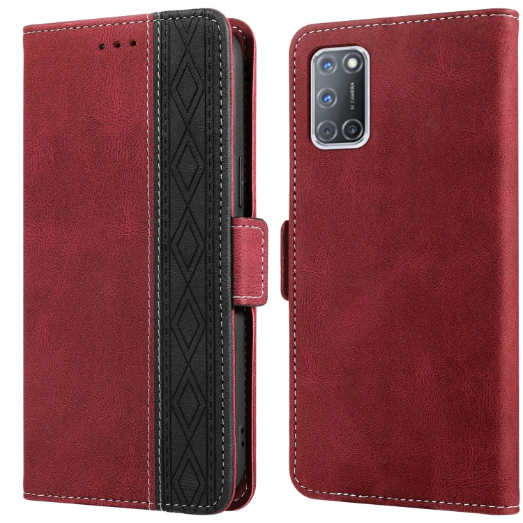 For OPPO A52 / A92 / A72 Stitching Side-Magnetic RFID Leather Phone Case