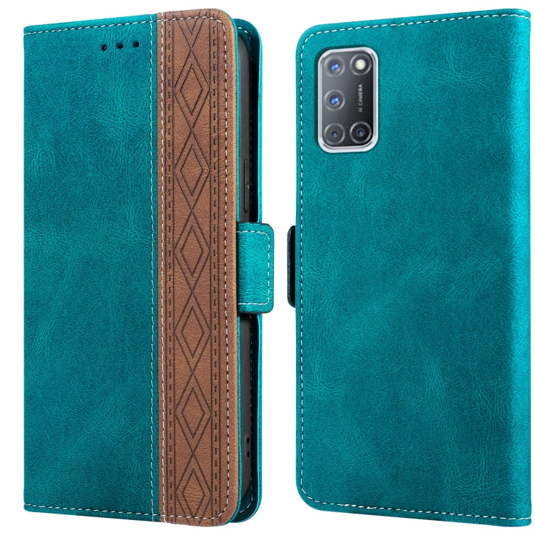 For OPPO A52 / A92 / A72 Stitching Side-Magnetic RFID Leather Phone Case