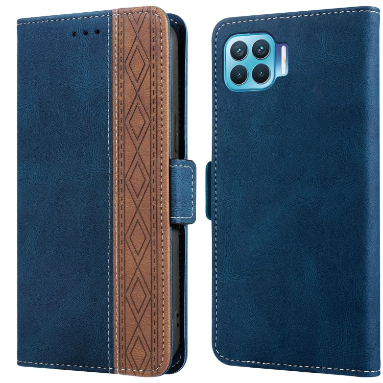 For OPPO A73 Stitching Side-Magnetic RFID Leather Phone Case