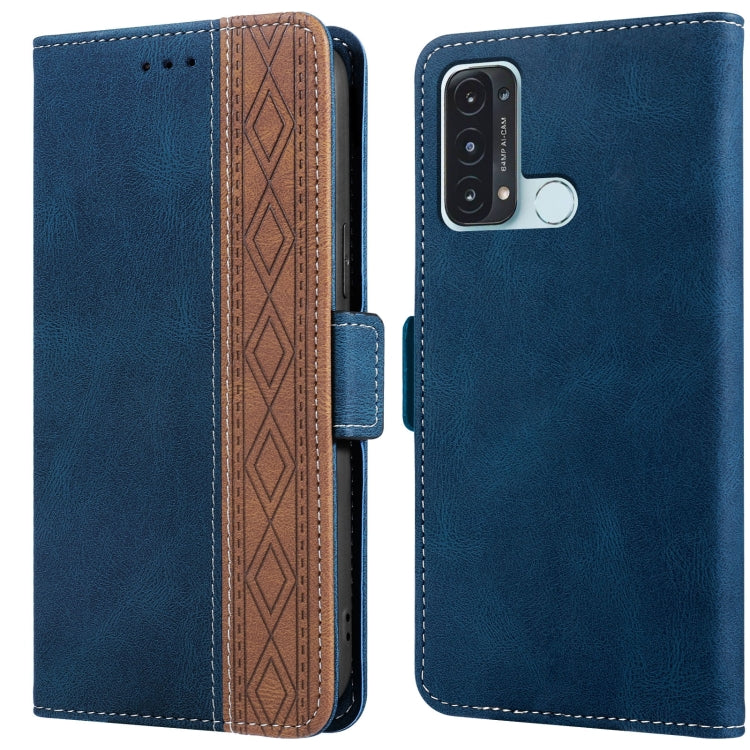 For OPPO Reno5 A Stitching Side-Magnetic RFID Leather Phone Case