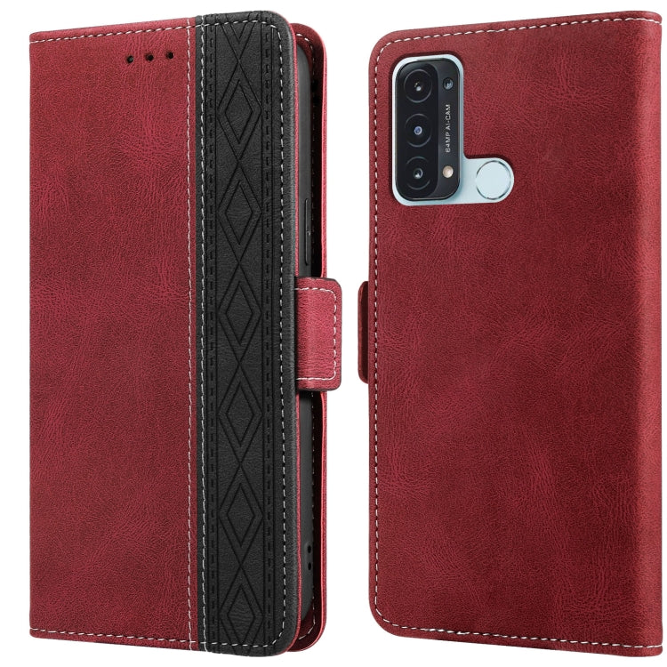 For OPPO Reno5 A Stitching Side-Magnetic RFID Leather Phone Case