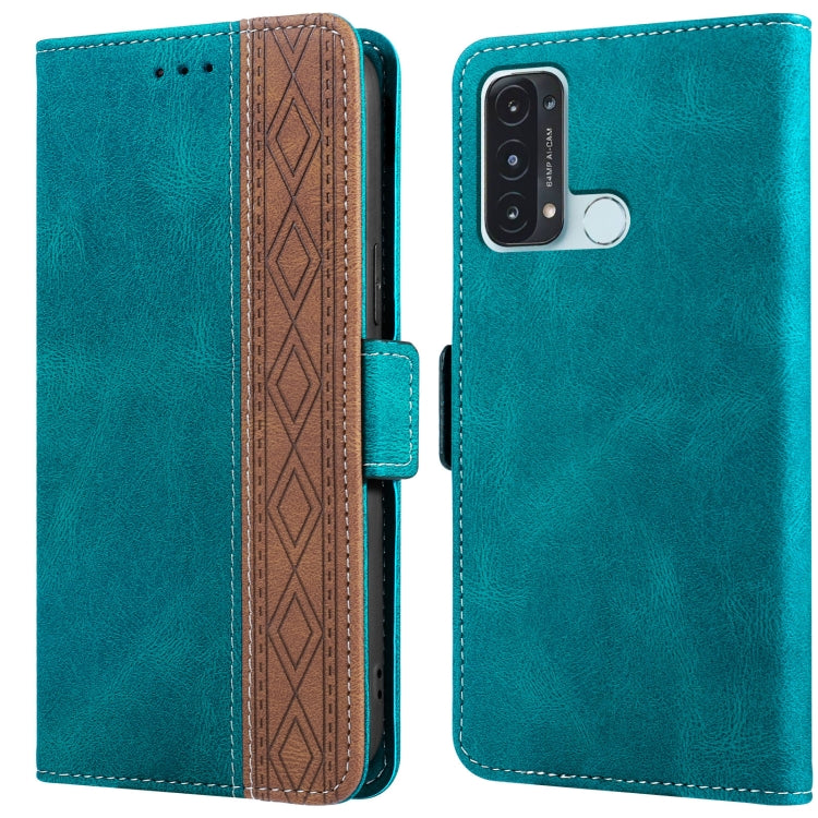 For OPPO Reno5 A Stitching Side-Magnetic RFID Leather Phone Case