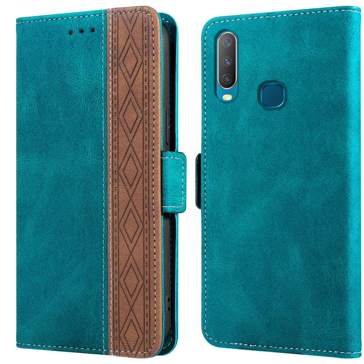 For vivo Y17 Stitching Side-Magnetic RFID Leather Phone Case