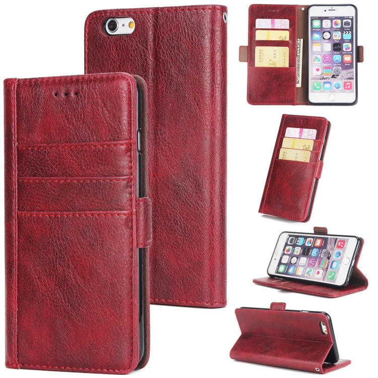 For iPhone 6s & 6 External Three Card Slots Leather Texture Horizontal Flip TPU + PU Case, with Card Slots & Holder & Wallet