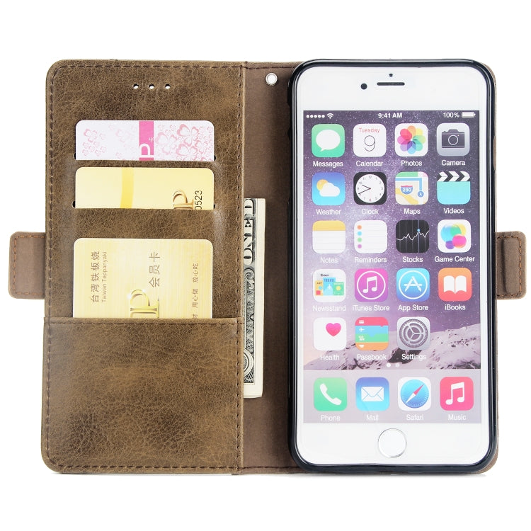 For iPhone 6s & 6 External Three Card Slots Leather Texture Horizontal Flip TPU + PU Case, with Card Slots & Holder & Wallet