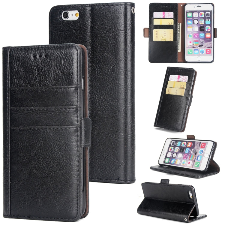 For iPhone 6s Plus & 6 Plus External Three Card Slots Leather Texture Horizontal Flip TPU + PU Case, with Card Slots & Holder & Wallet